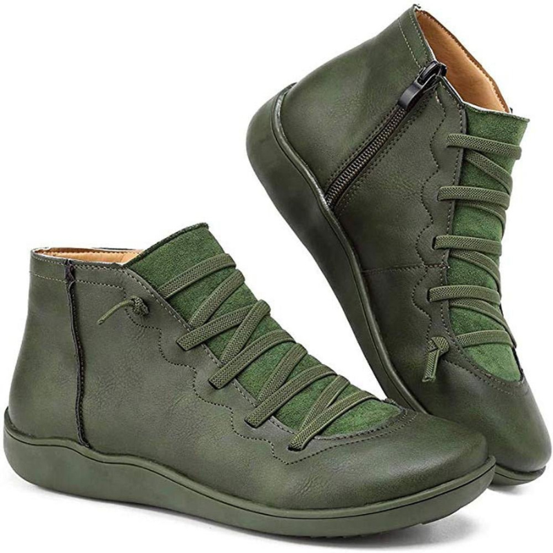 Léonie™ - Bottes plates en cuir décontractées