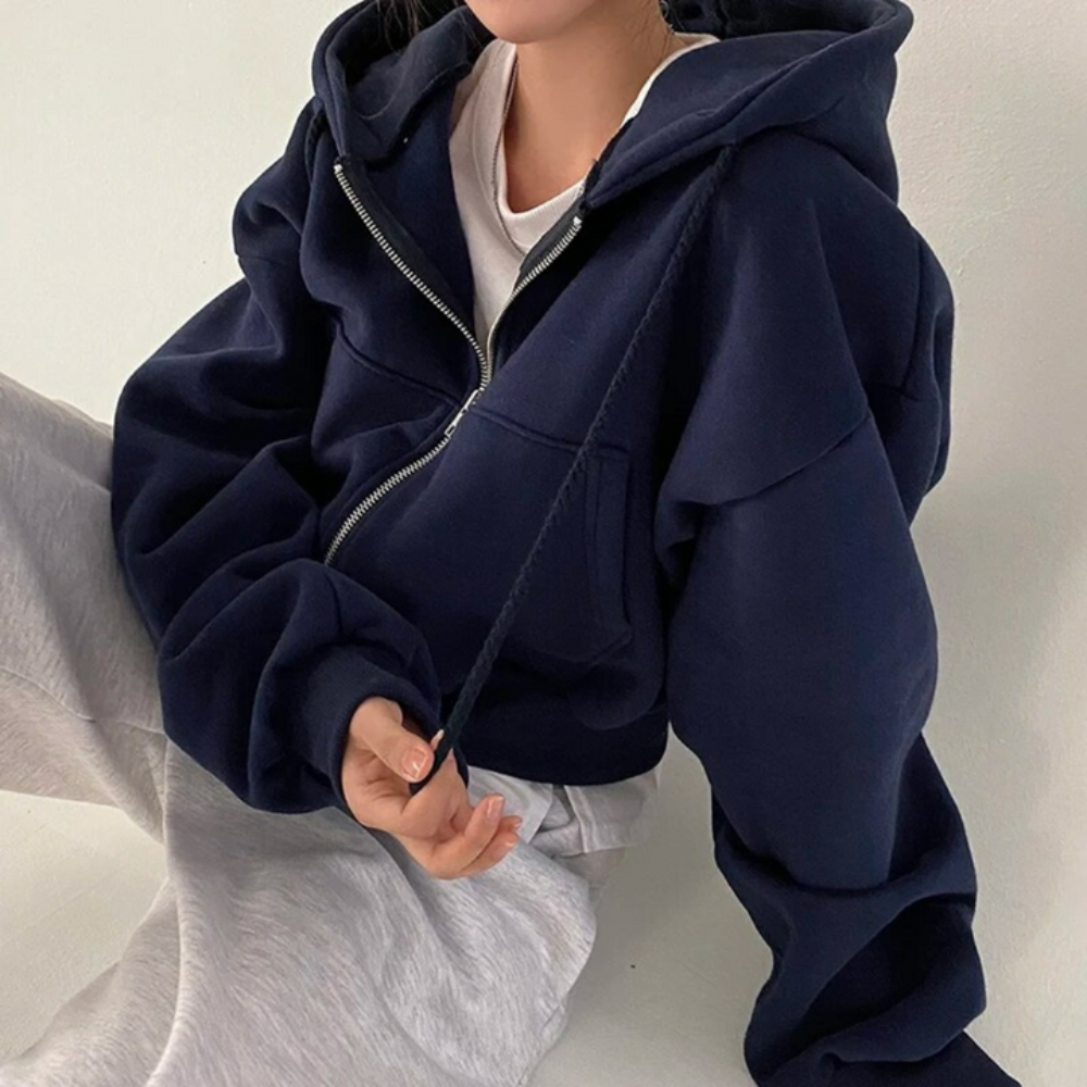 Gladys | Sweat à capuche surdimensionné avec fermeture éclair pour femmes