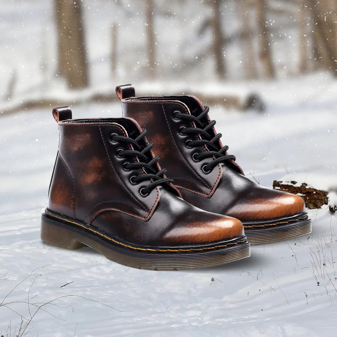 Bottines élégantes en cuir Vin
