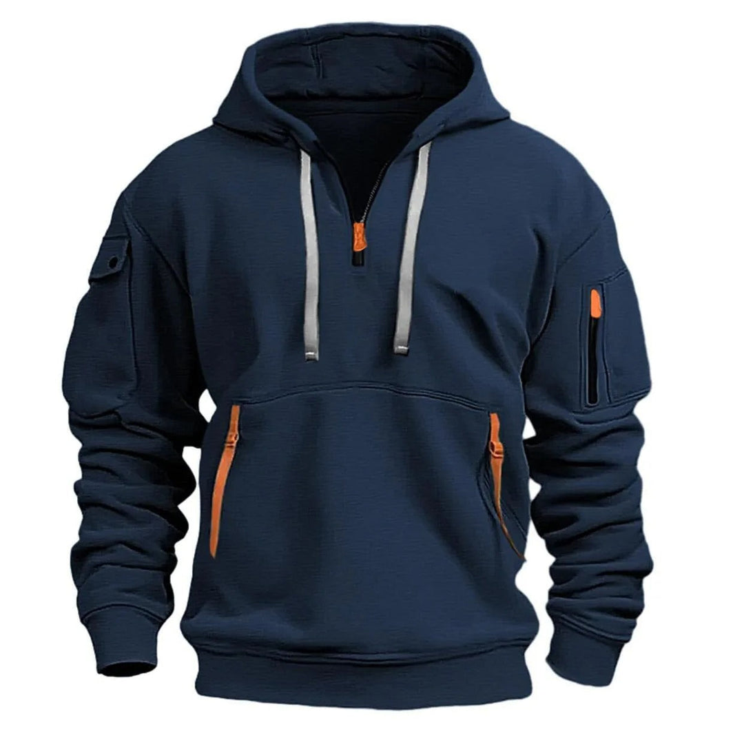 Adriaan | Sweat à capuche tendance avec demi-fermeture éclair élégante