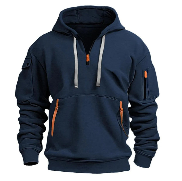 Adriaan | Sweat à capuche tendance avec demi-fermeture éclair élégante