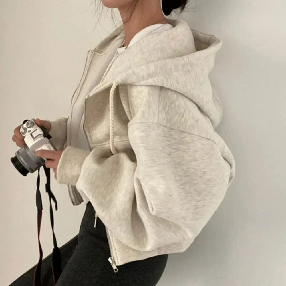 Gladys | Sweat à capuche surdimensionné avec fermeture éclair pour femmes