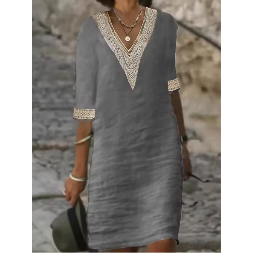 LD | Robe Blanche Élégante – Style Intemporel et Charme Naturel