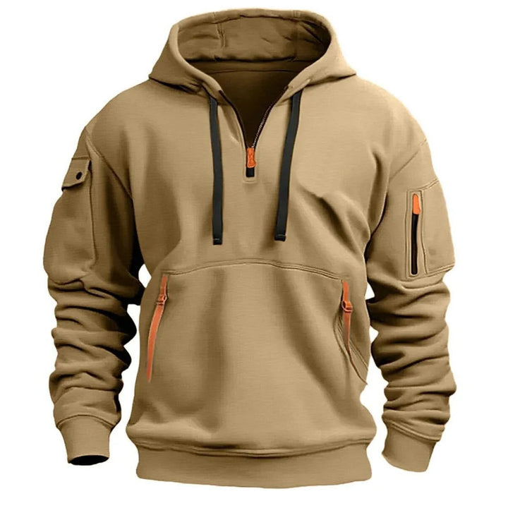 Adriaan | Sweat à capuche tendance avec demi-fermeture éclair élégante