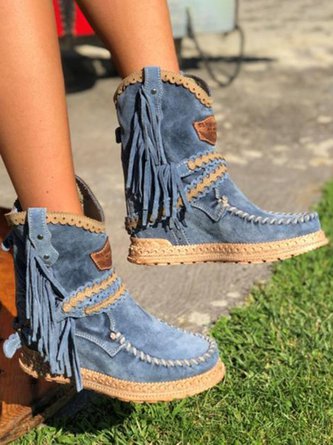 LD | Bottes Western Bohème à Franges – Style Tendance et Authentique