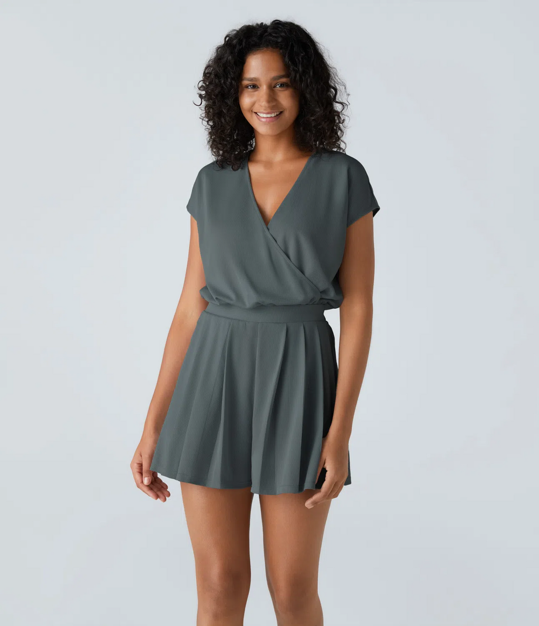 Chic V-Neck Short Casual Jumpsuit for Women by Helly