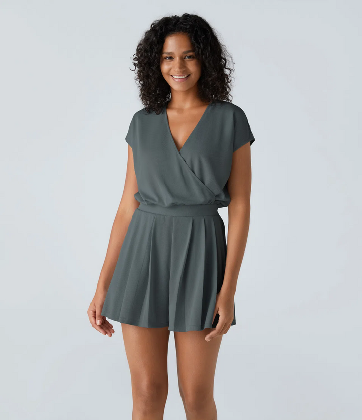 Chic V-Neck Short Casual Jumpsuit for Women by Helly