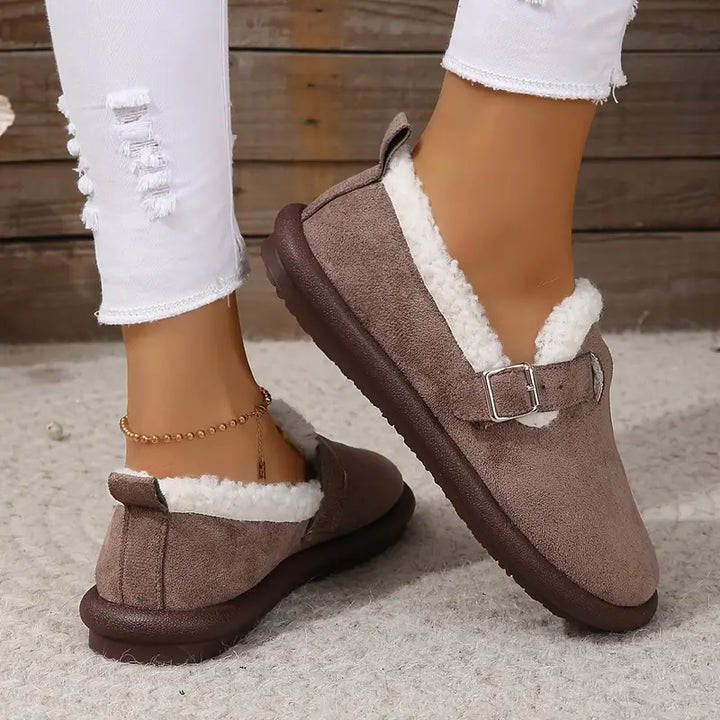 Imke - Sandales pelucheuses luxueuses et confortables pour femmes