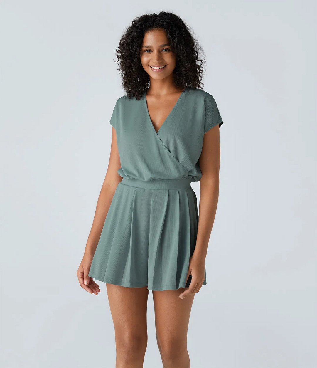 Chic V-Neck Short Casual Jumpsuit for Women by Helly
