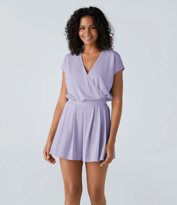 Chic V-Neck Short Casual Jumpsuit for Women by Helly