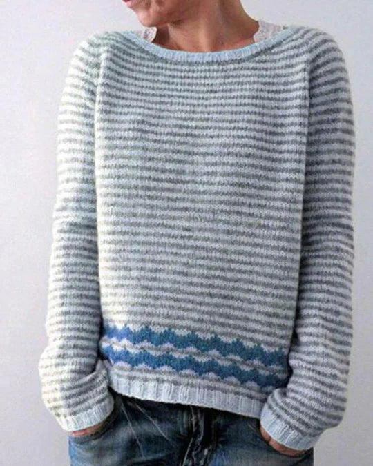 Malu - Pull rétro élégant pour femmes avec des imprimés uniques
