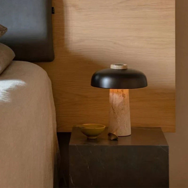 Lampe de table en travertin naturel - Éclairage d'appoint élégant pour tout intérieur