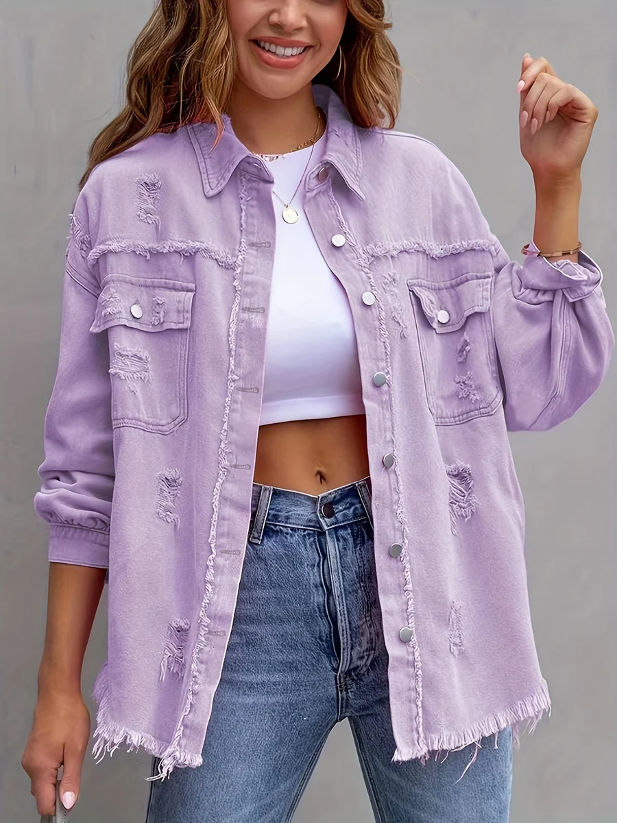 Veste en denim surdimensionnée pour femmes - ALEXA