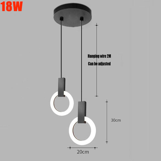 Elégante lampe pendante LED nordique