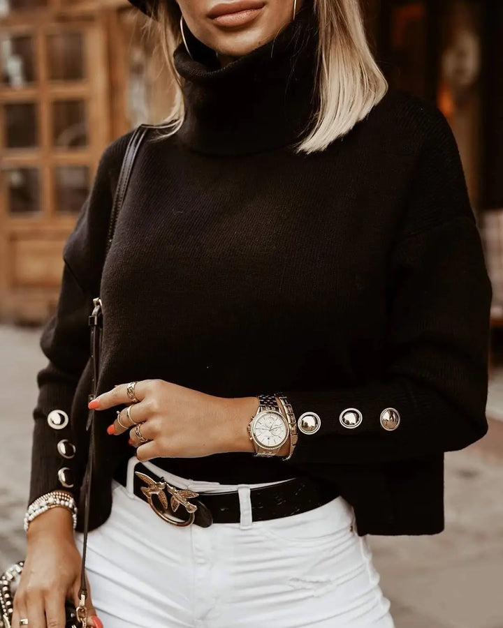 Hansje - Elégant pull vintage à col roulé pour femmes