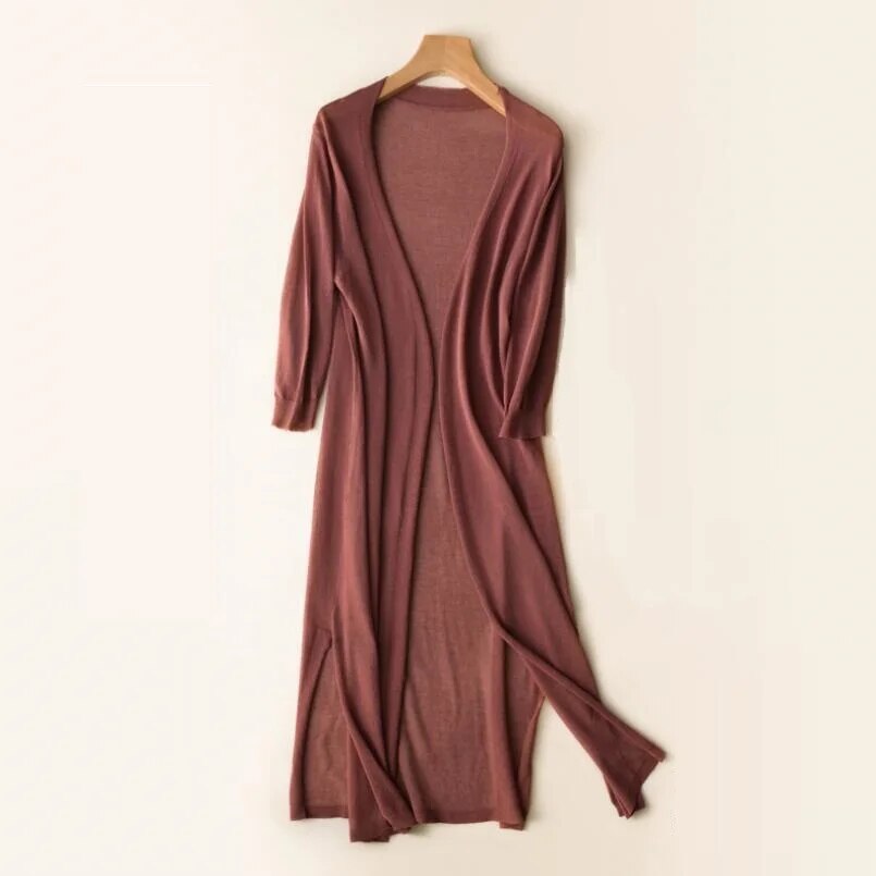 Fyang - Cardigan long et élégant pour femmes