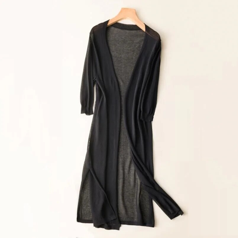 Fyang - Cardigan long et élégant pour femmes