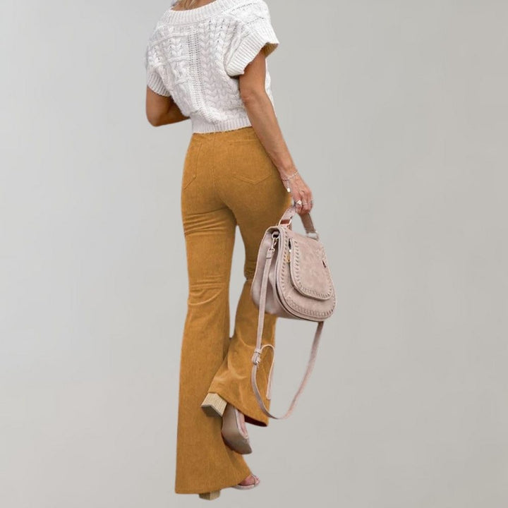 Abel - Pantaloons en velours côtelé évasé chic pour un look à la pointe de la mode