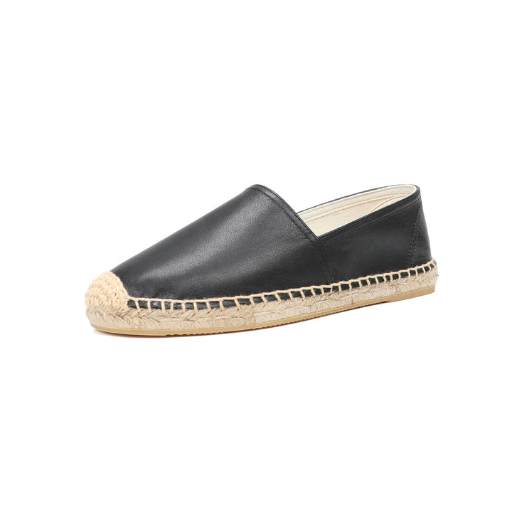 Esmee | Espadrilles plates en cuir de style ballet élégant