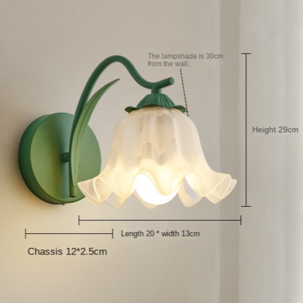 Lampe murale rétro chic pour jardin avec motif de fleurs