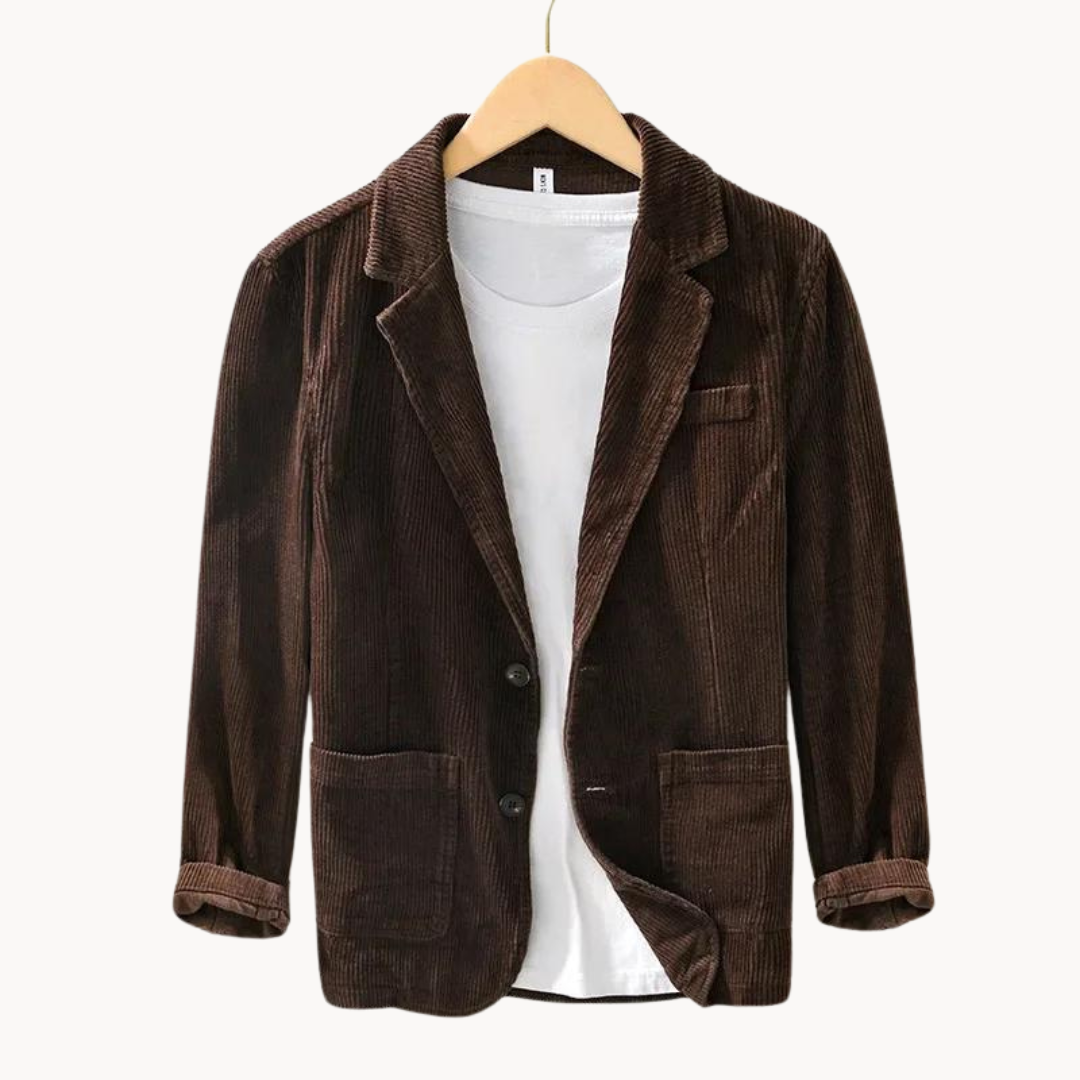 Blazer élégant en velours côtelé avec boutons élégants par Rahul