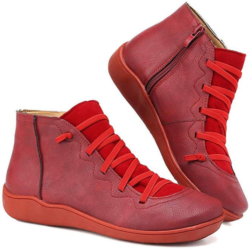 Léonie™ - Bottes plates en cuir décontractées