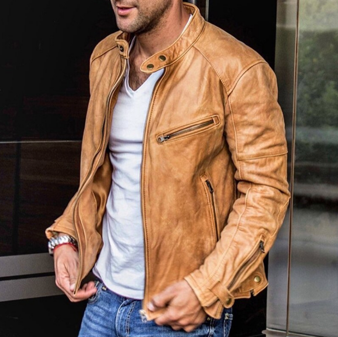 Veste en cuir pour homme pour une élégance décontractée