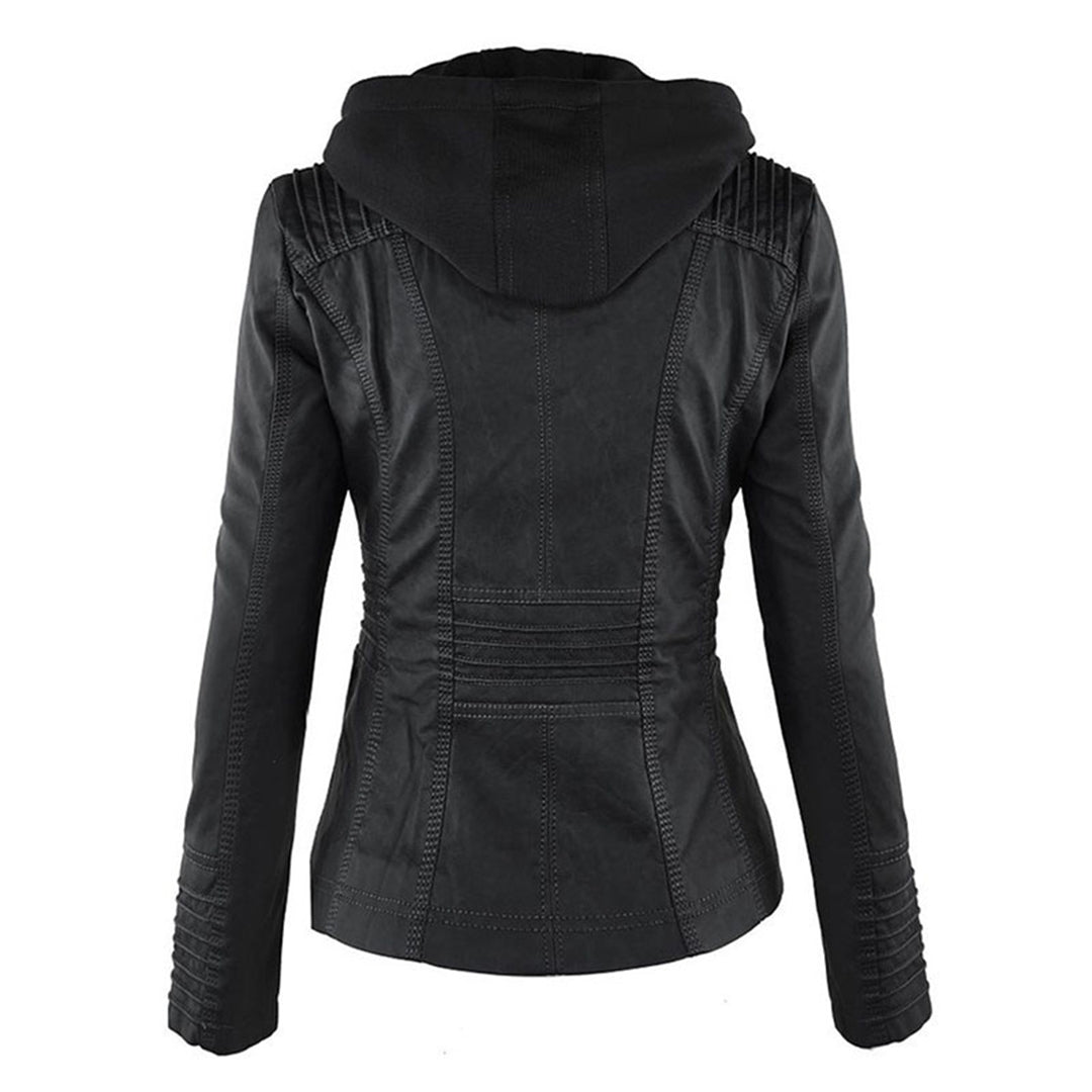Narguize™ - Veste en Cuir avec Capuche Élégante