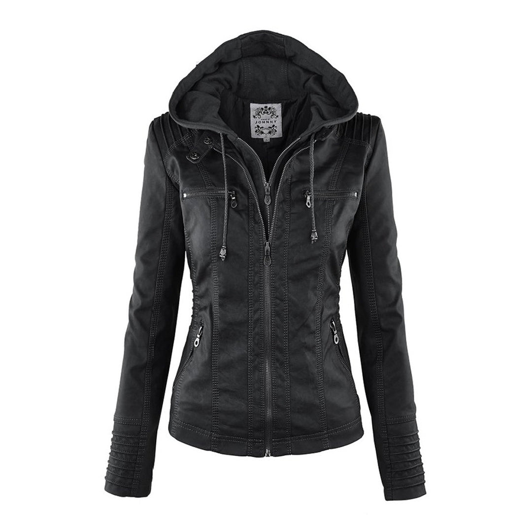 Narguize™ - Veste en Cuir avec Capuche Élégante