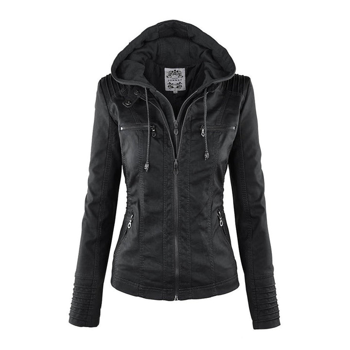 Narguize™ - Veste en Cuir avec Capuche Élégante