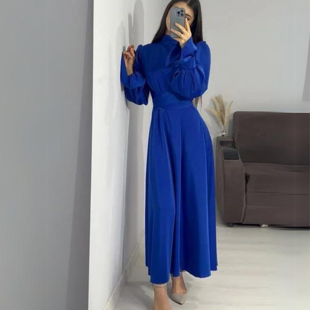 Miek | Luxury Silky Long Sleeve Dress for a Sophisticated Look (Robe de luxe à manches longues en soie pour un look sophistiqué)