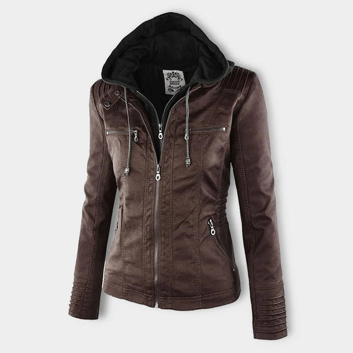 Narguize™ - Veste en Cuir avec Capuche Élégante