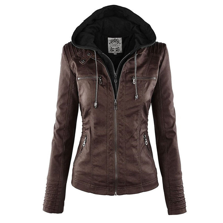 Narguize™ - Veste en Cuir avec Capuche Élégante