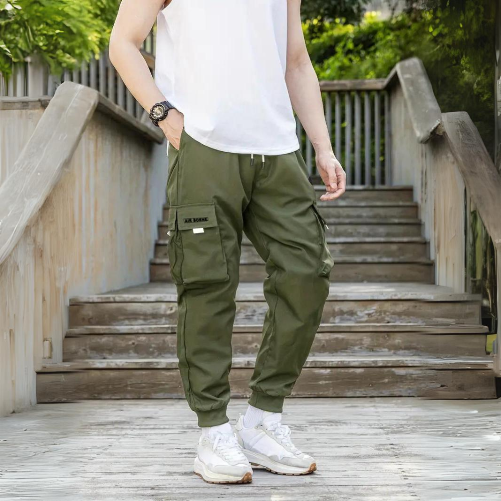 ATHANASIOS - Pantalon cargo élégant pour homme avec cordon de serrage ajustable