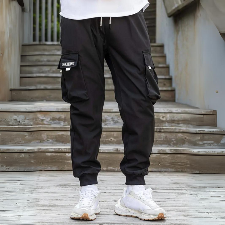 ATHANASIOS - Pantalon cargo élégant pour homme avec cordon de serrage ajustable