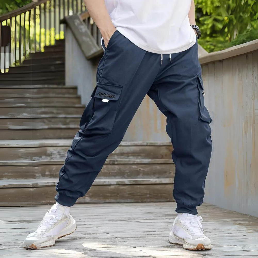 ATHANASIOS - Pantalon cargo élégant pour homme avec cordon de serrage ajustable