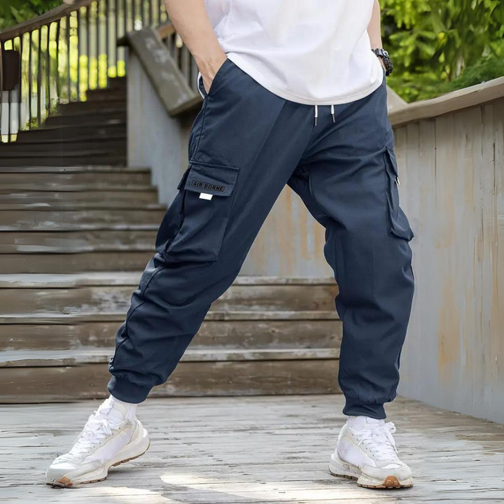 ATHANASIOS - Pantalon cargo élégant pour homme avec cordon de serrage ajustable