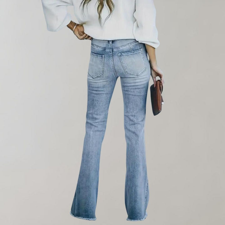 Pinja - Pantalon évasé élégant avec un look chic et usé