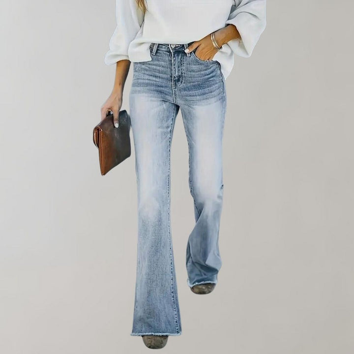 Pinja - Pantalon évasé élégant avec un look chic et usé