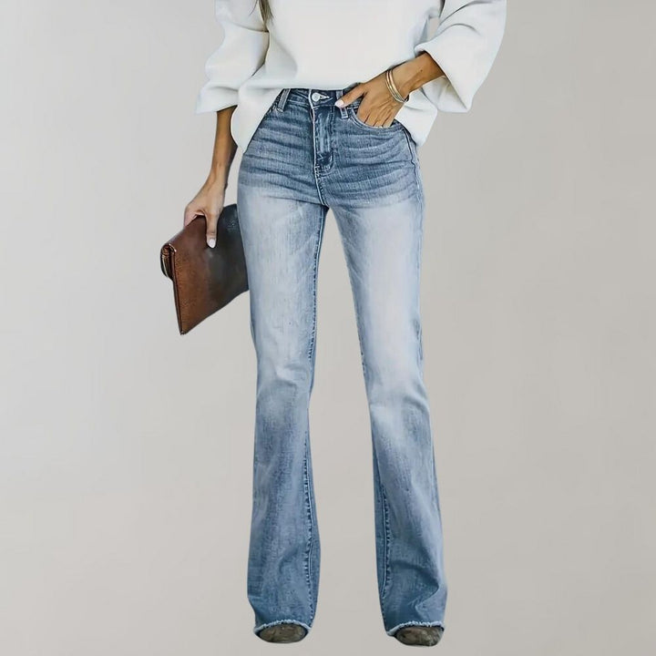 Pinja - Pantalon évasé élégant avec un look chic et usé