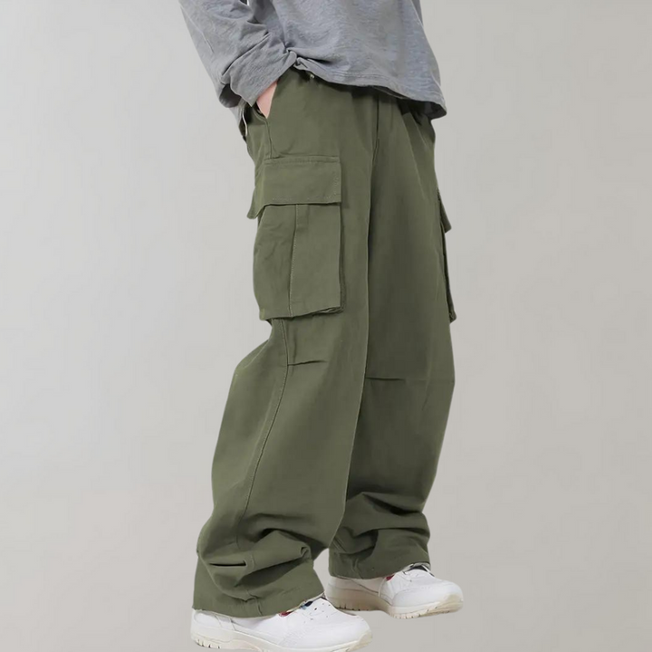 Asger - Str stylish Straight-Leg Cargo Pants pour hommes
