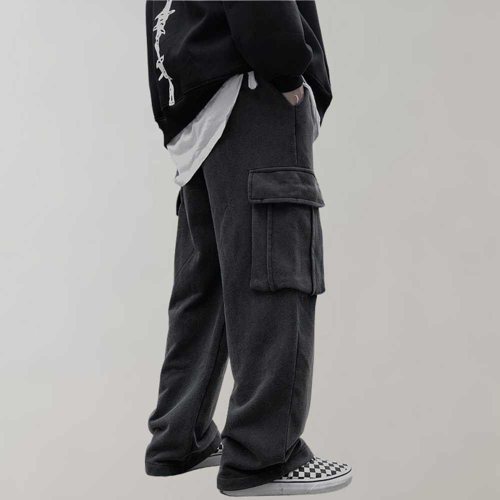 Tjalfe - Pantalon cargo élégant en velours côtelé avec cordon de serrage réglable