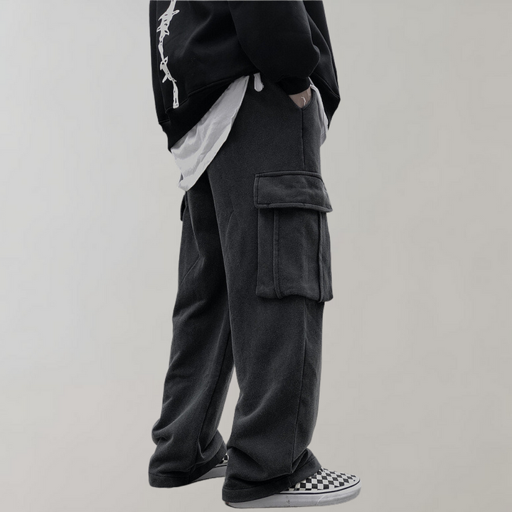 Tjalfe - Pantalon cargo élégant en velours côtelé avec cordon de serrage réglable