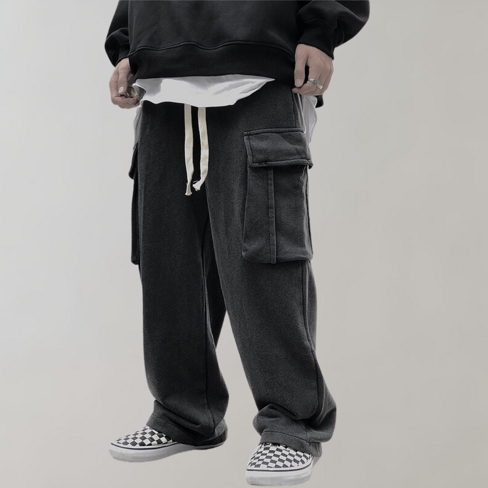 Tjalfe - Pantalon cargo élégant en velours côtelé avec cordon de serrage réglable