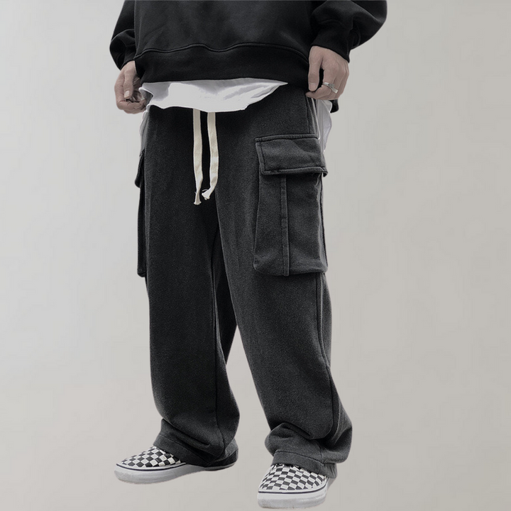 Tjalfe - Pantalon cargo élégant en velours côtelé avec cordon de serrage réglable