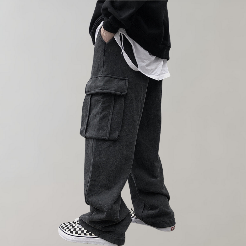 Tjalfe - Pantalon cargo élégant en velours côtelé avec cordon de serrage réglable