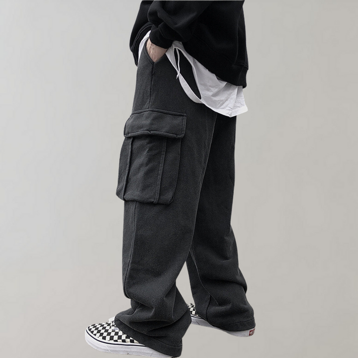 Tjalfe - Pantalon cargo élégant en velours côtelé avec cordon de serrage réglable