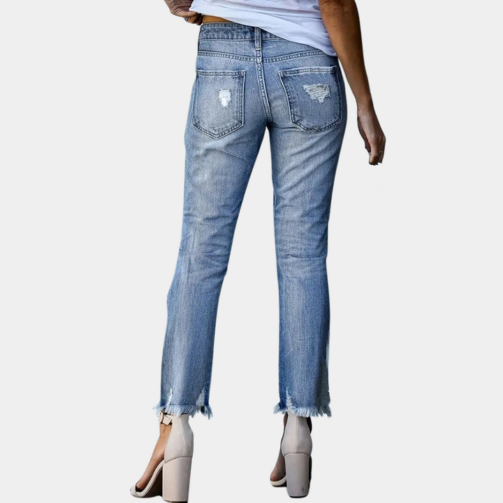 Aldina - Jeans décontractés et élégamment délavés pour femmes