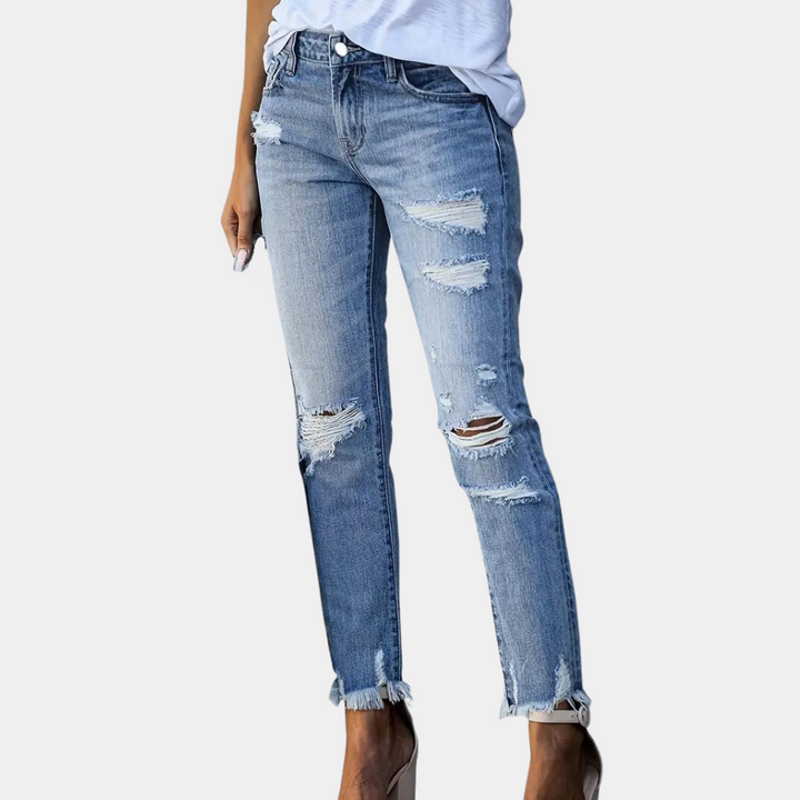 Aldina - Jeans décontractés et élégamment délavés pour femmes