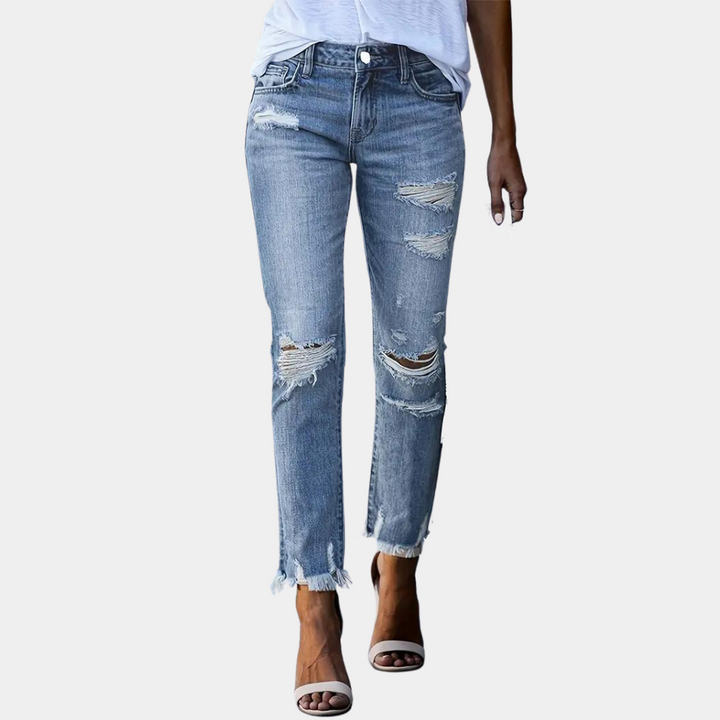 Aldina - Jeans décontractés et élégamment délavés pour femmes